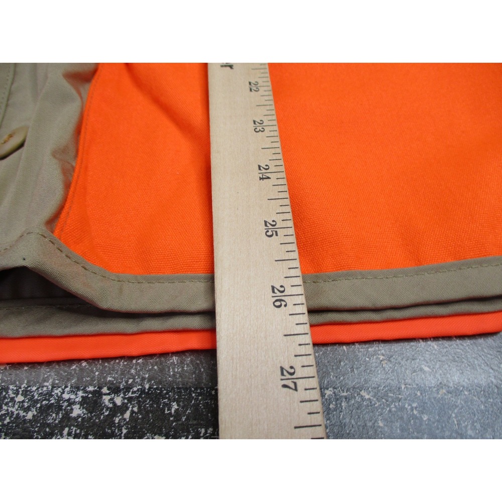 Vintage SafTbak Hunting Vest Large 42x44 Orange Tan USA Catfish Hunter Pockets - Picture 11 of 11